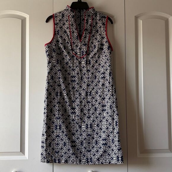 Eliza J Dresses & Skirts - ELIZA J Classy Navy Blue White Red Sleeveless Shift Summer Nautical Dress Size 8